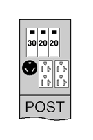 U412CP6010 Midwest GE Type RV Power Outlet Pedestal, 120/240 V AC, 70 A, 1 Phase, NEMA 3R Enclosure