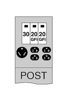 U412GP6 Midwest GE 1-Head Unmetered Power Pedestal, 120/240 V AC, 70 A, 1 Phase, 6 AWG to 350 kcmil Wire, NEMA 3R Enclosure