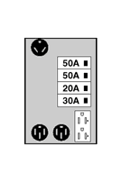 U775C010 Midwest GE Type RV Power Outlet Pedestal, 120/240 V AC, 125 A, 1 Phase, 14 to 8 AWG, 14 to 1/0 AWG, 12 to 8 AWG, 12 to 1/0 AWG, 14 to 10 AWG Wire, NEMA 3R Enclosure