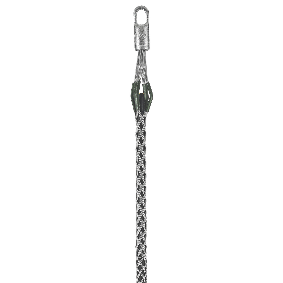 03302022 Standard Multiple Strength Non-Mounted Pulling Grip, 1 to 1.24 in Dia Cable, 52 in L Mesh, 1-3/8 in Dia Eye, 4920 lb Load, Galvanized Steel