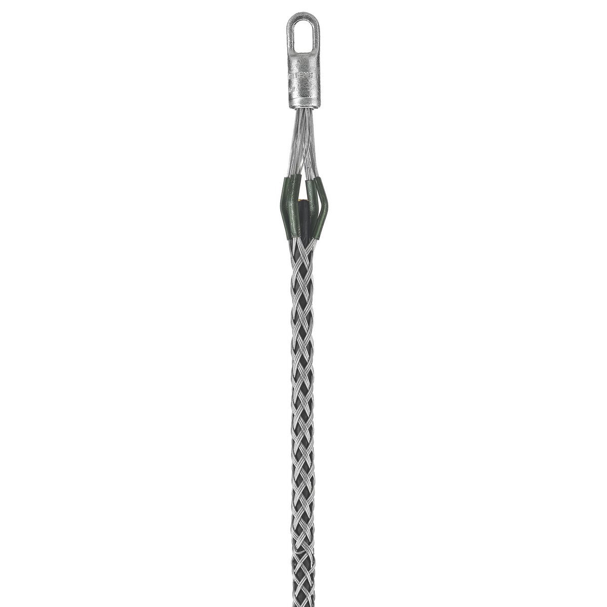03302026 Standard Multiple Strength Non-Mounted Pulling Grip, 1.5 to 1.74 in Dia Cable, 60 in L Mesh, 1-7/8 in Dia Eye, 6120 lb Load, Galvanized Steel