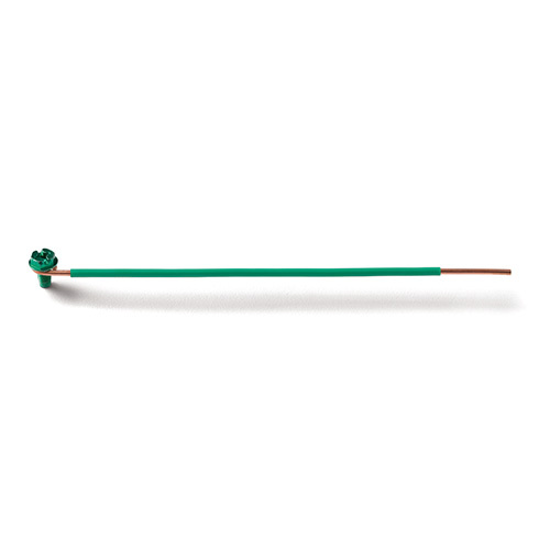20016 Ground Bonding Pigtail, 12 AWG Insulated/Solid Wire, 6-1/2 in L, Captive GSC Ground Screw Terminal