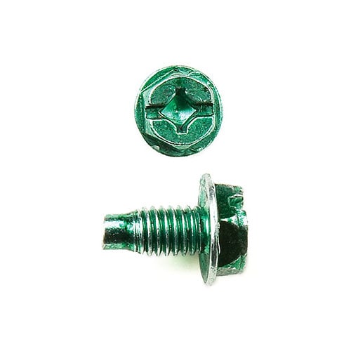 20051 Bulk Ground Screw, #10-32 Screw, 3/8 in OAL, #2 Phillips/Slotted/Square Drive