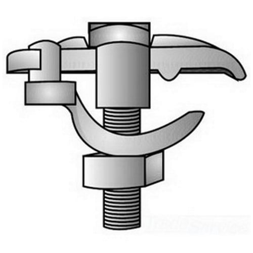 UEC-100G Type UEC Edge Conduit K-Clamp, 1 in, For Use With Rigid Conduit, Malleable Iron, Hot Dip Galvanized