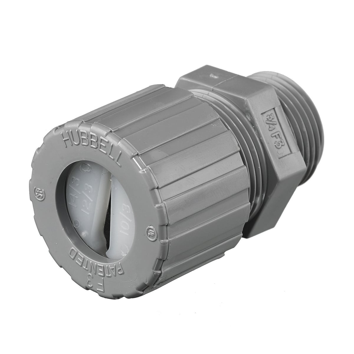 UFC0001CR UFC Standard Duty Underground Feeder Straight Cord Connector, 1/2 in Trade, (1) Conductors, 0.2 x 0.4 in to 0.25 x 0.55 in Cable Openings, Nylon, Smooth