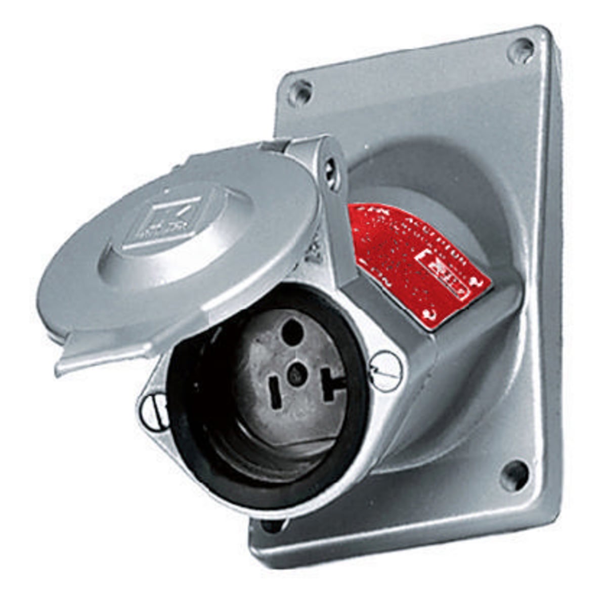UGRA20231 1-Phase Extra Heavy Duty Non-Grounding Standard Screw Mount Explosionproof Straight Blade Receptacle, 125 V AC, 20 A, 3 Poles, 3 Wires, Metallic