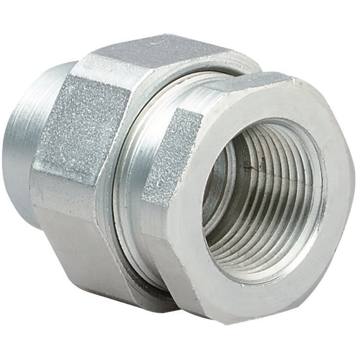 UNF2 Female to Female Conduit Union, 3/4 in, Steel, Electro-Plated Zinc