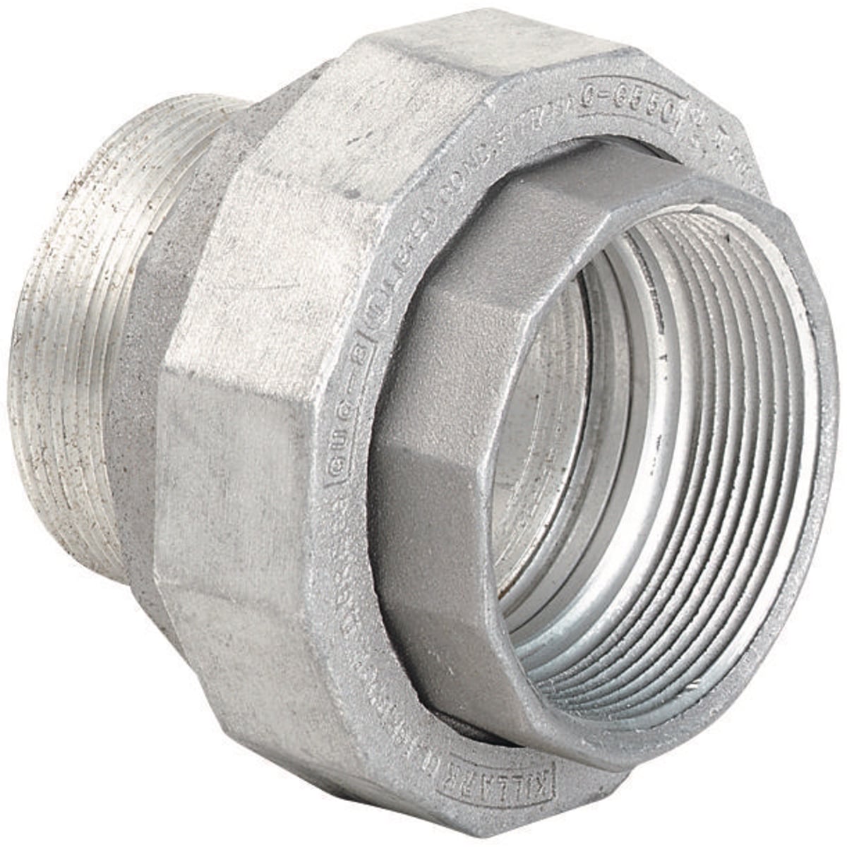 UNY0 Male to Female Conduit Union, 4 in, Iron, Electro-Plated Zinc