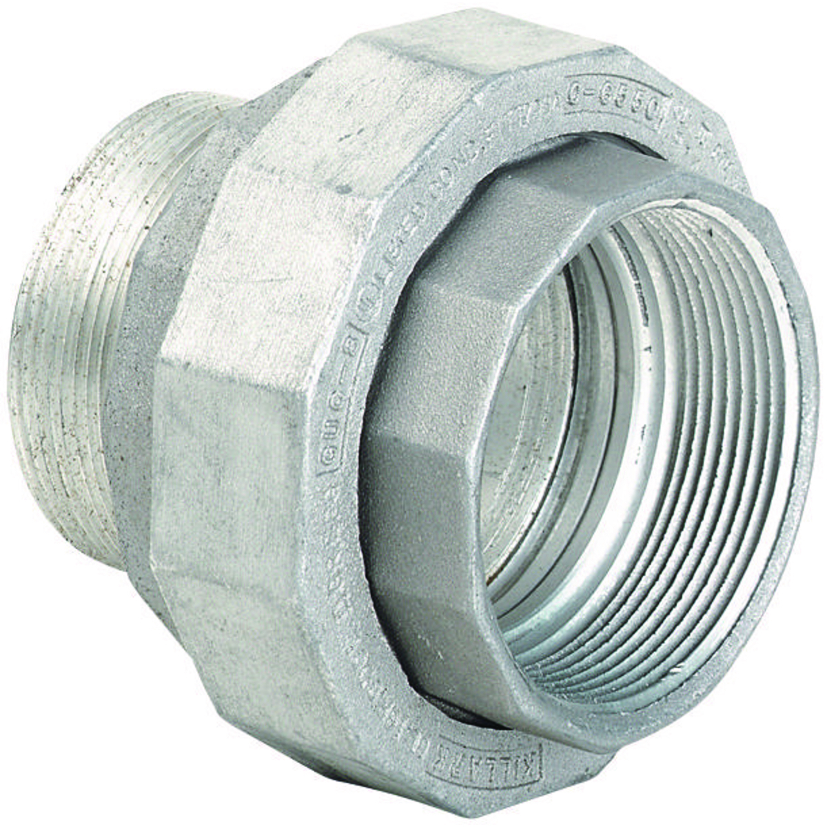 UNY8 Male to Female Conduit Union, 3 in, Iron, Electro-Plated Zinc