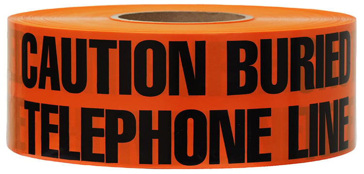 UT17D Non-Adhesive Underground Tape, Orange, 1000 ft L x 3 in W x 4 mil THK
