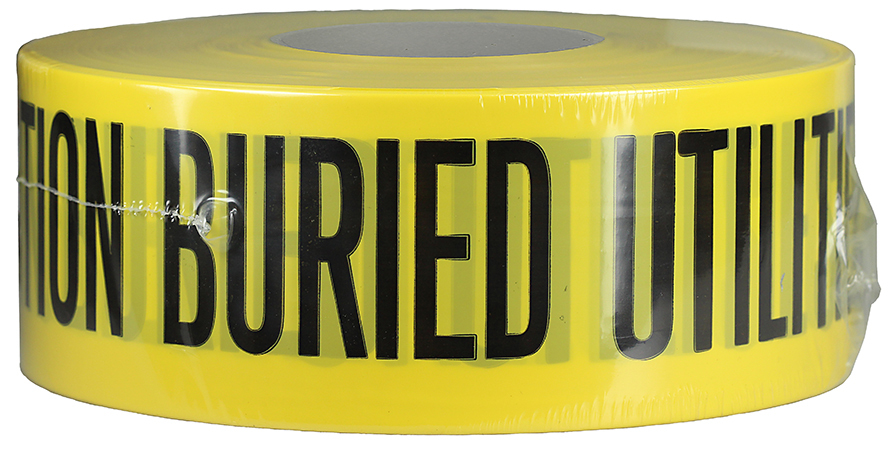 UT19D Non-Adhesive Underground Tape, Yellow, 1000 ft L x 3 in W x 4 mil THK