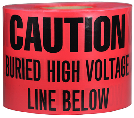 UT33D Non-Adhesive Underground Tape, Red, 1000 ft L x 6 in W x 4 mil THK
