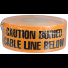 Underground Tape, Non-Adhesive, Orange, 1000 ft. length, Non-Adhesive Polyethylene material, "Caution Buried Cable Line Below" legend, 4 mil. thickness, 3 in. width