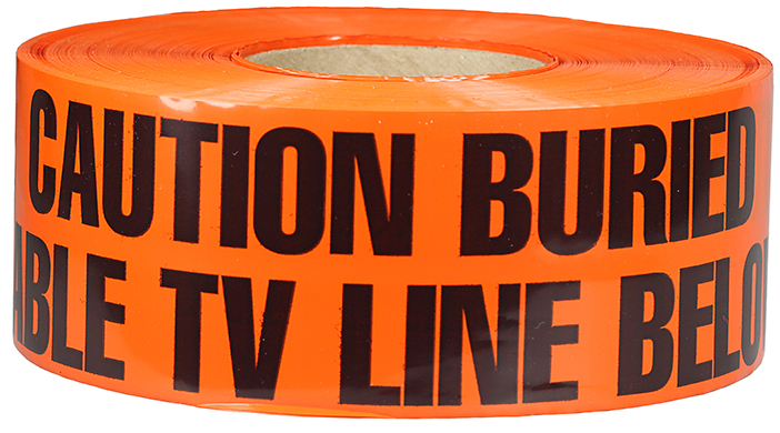 UT4D Non-Adhesive Underground Tape, Orange, 1000 ft L x 3 in W x 4 mil THK