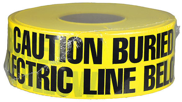 UT7D PC 5320 Non-Adhesive Underground Tape, Yellow, 1000 ft L x 3 in W, CAUTION BURIED ELECTRIC LINE BELOW Legend, Polyethylene