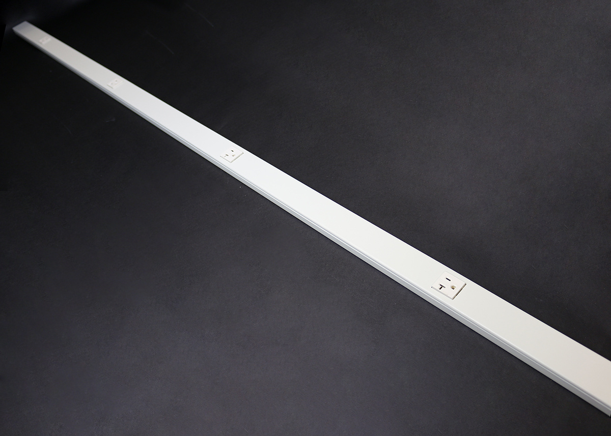 6' Steel Plugmold Multioutlet Strip with 4 single receptacles spaced 18", GB Finish - Ivory