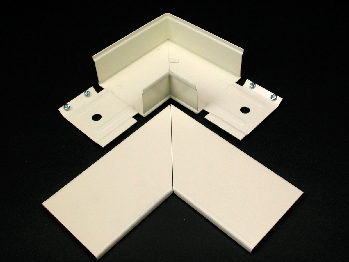 Raceway Elbow, Flat, 90 deg Bend, Wall Mount, For Use With: 3000 Series Raceway, Steel, Ivory/Gray, ScuffCoat™, 6 in L