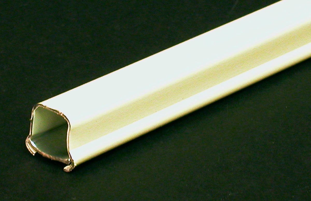 Metallic Raceway, Small, Series: 500, 10 ft Length, 3/4 in Width, 17/32 in Height, 600 VAC, 1 Channel, Removable Cover, Surface Mounting, Steel, Ivory/White, ScuffCoat