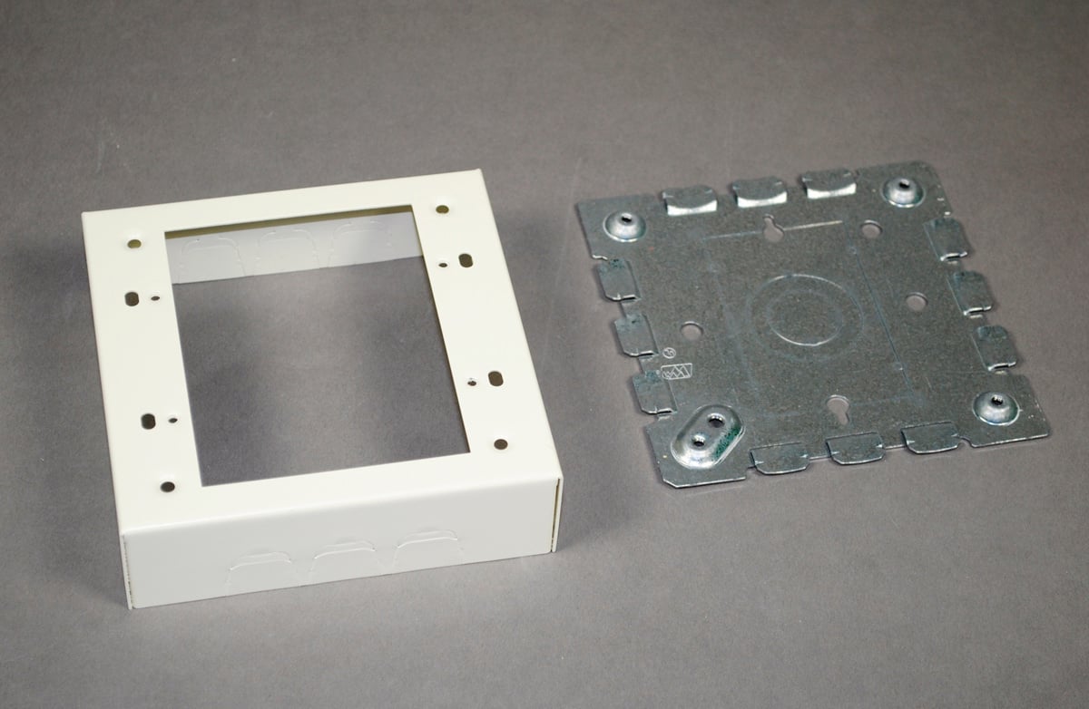 2 Gang Shallow Switch and Receptacle Box, Ivory