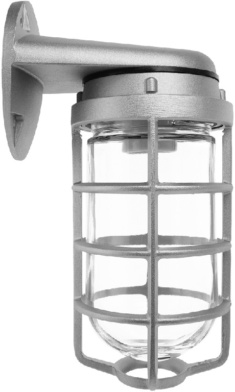 VBR100DG HID Outdoor Vaporproof Light Fixture,) A19 Lamp, 120/208/240/277 V AC, Natural Housing