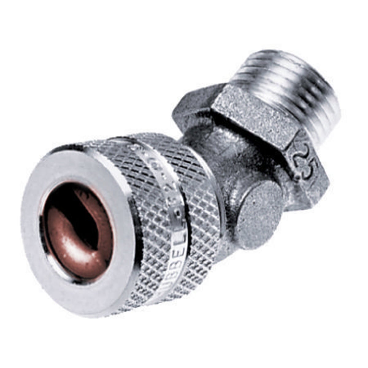 VHC1036 VHC 45 deg Form 3 Standard Metallic Cord Connector, 3/4 in Trade, (1) Conductors, 0.5 to 0.63 in Cable Openings, Aluminum, Machined
