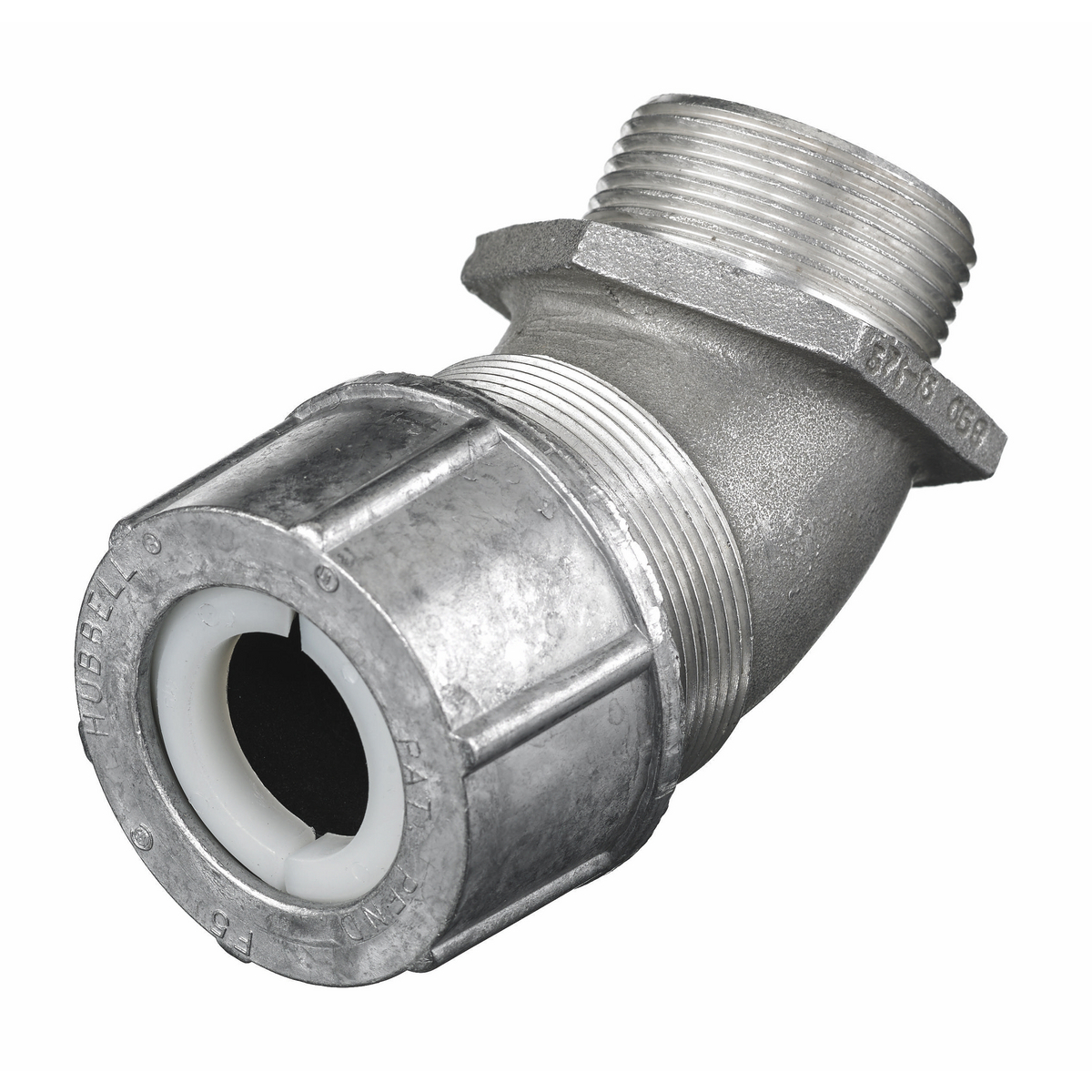 VHC1052 45 deg Form 5 Standard Metallic Cord Connector, 1-1/4 in Trade, 1 Conductor, 1 to 1.13 in Cable Openings, Aluminum, Machined