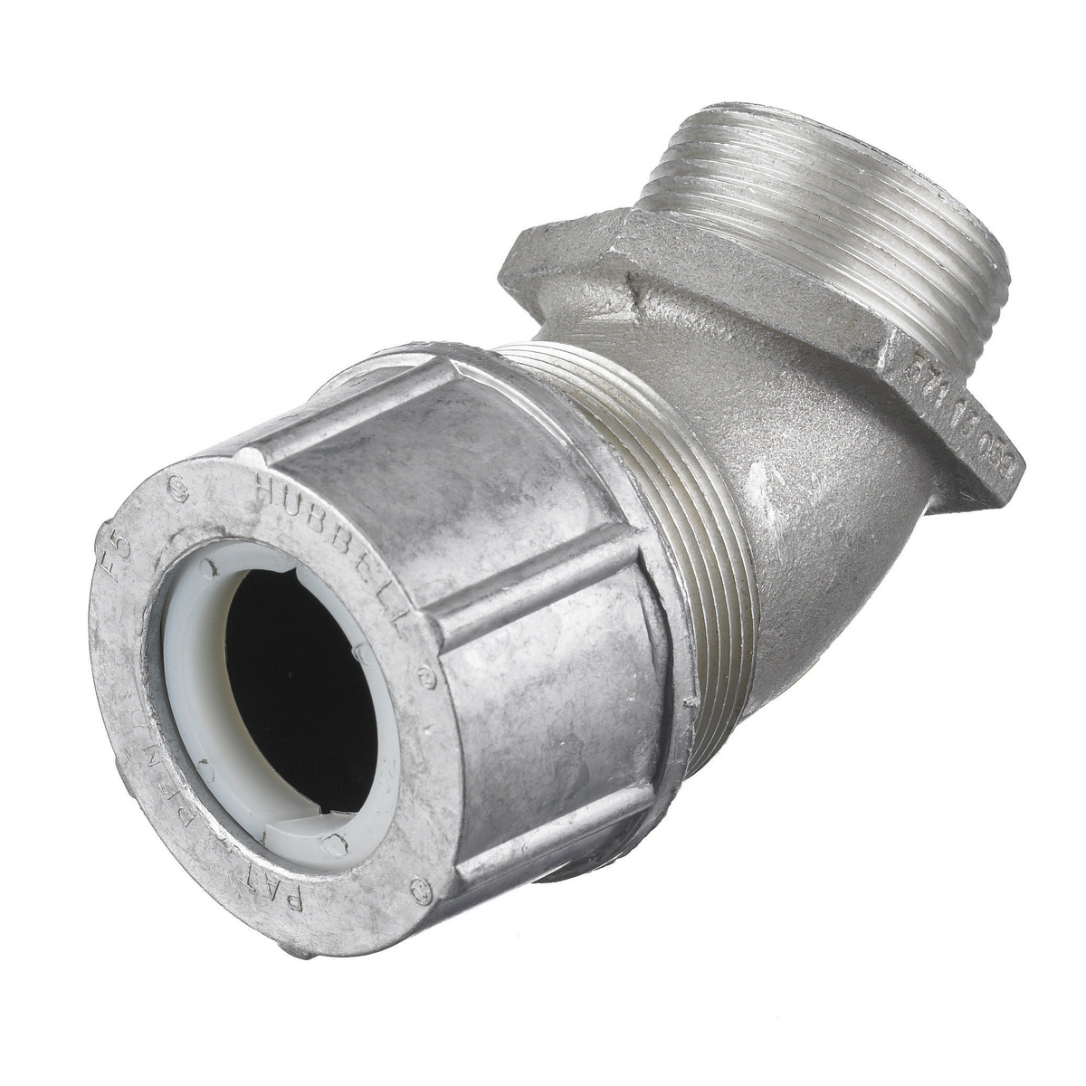 VHC1053 VHC 45 deg Form 5 Standard Metallic Cord Connector, 1-1/4 in Trade, (1) Conductors, 1.13 to 1.25 in Cable Openings, Aluminum, Machined