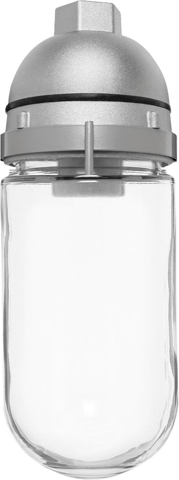 VP100S HID Vaporproof Lighting Fixture,) A19 Lamp, Silver Housing