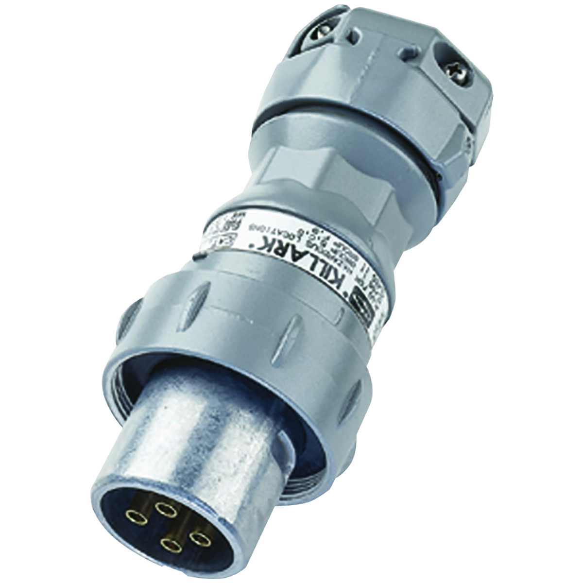 VP3475 VP Series 3-Phase Plug Assembly, 600 V AC/250 V DC, 30 A, 4 Poles, 4 Wires, Gray
