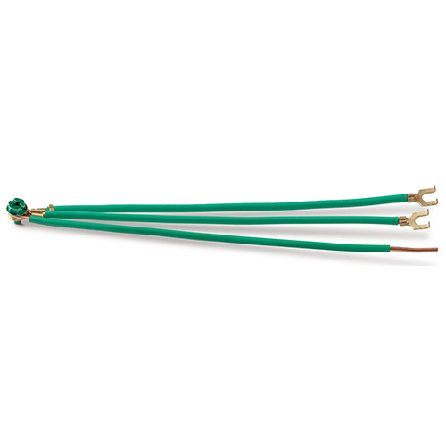 20074 2-Gang Ground Bonding Pigtail, 12 AWG Solid Wire, 8 in L, Captive GSH Ground Screw/Flange Spade Terminal