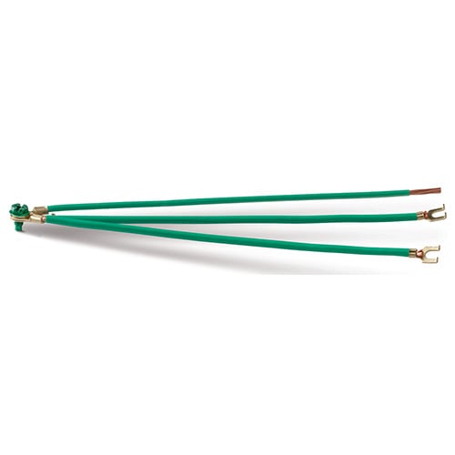 20075 2-Gang Ground Bonding Pigtail, 12 AWG Stranded Wire, 8 in L, Captive GSH Ground Screw/Flange Spade Terminal