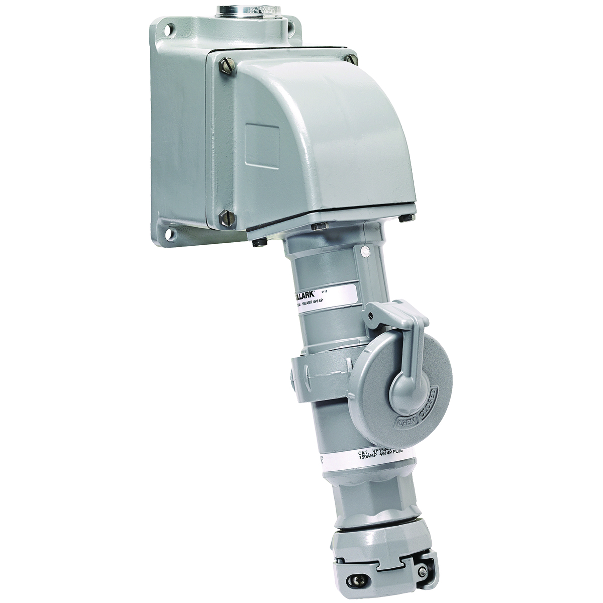 VR1031E5 Type E Style I Dead End Receptacle and Back Box, 600 V AC/250 V DC, 100 A, 3 Poles, 3 Wires, Gray