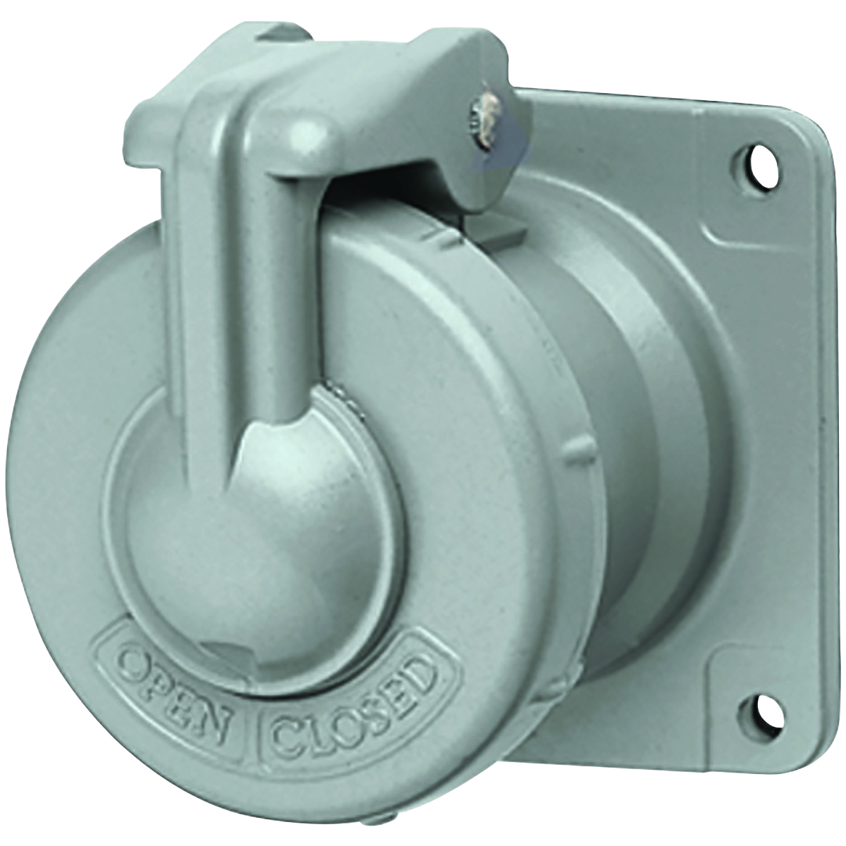VR342 VR Series Heavy Duty Metallic Pin and Sleeve Receptacle, 600 V AC/250 V DC, 30 A, 4 Poles, 3 Wires, Gray