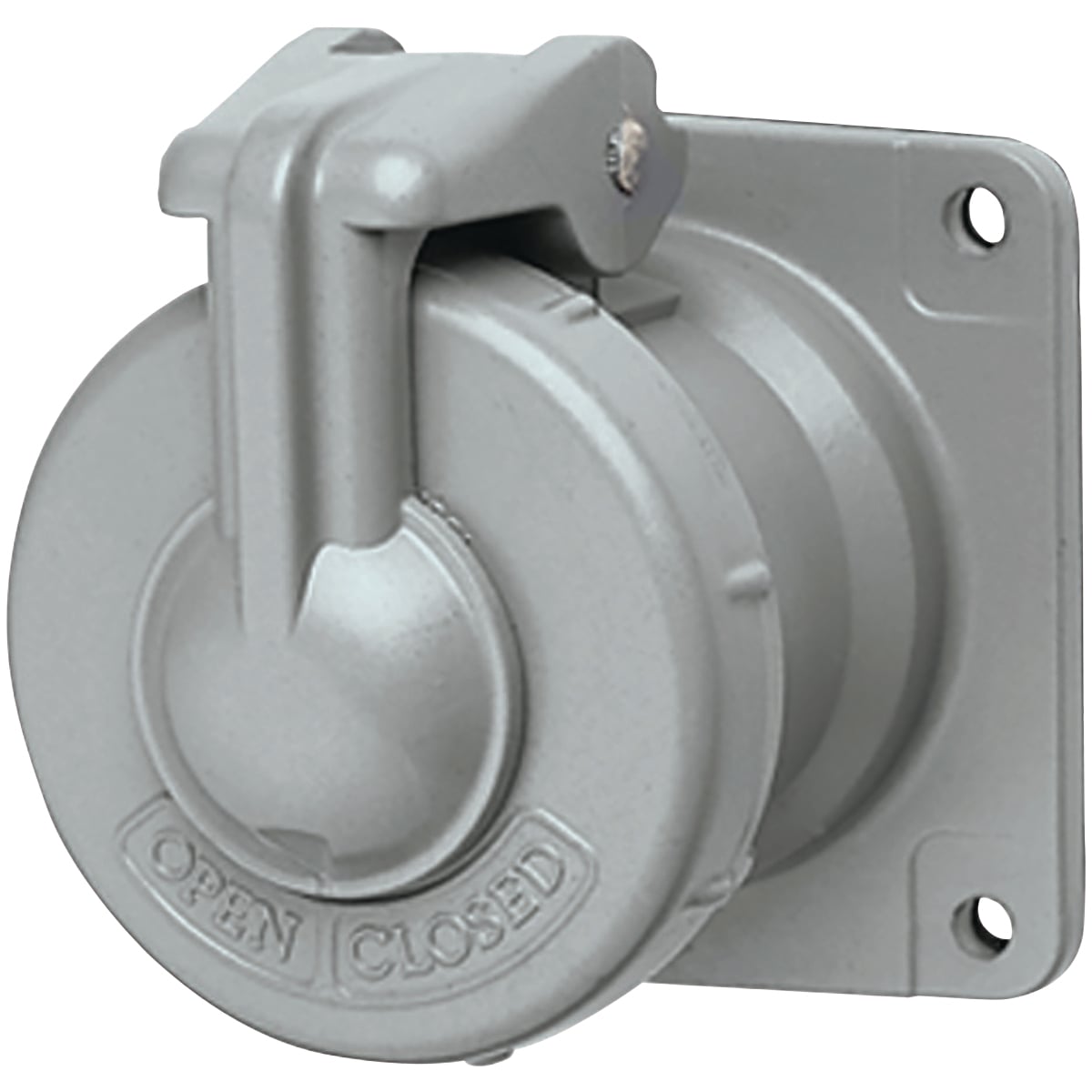 VR632 VR Series Heavy Duty Metallic Pin and Sleeve Receptacle, 600 V AC/250 V DC, 60 A, 3 Poles, 2 Wires, Gray