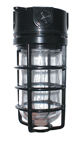 VX100DGB VX Series HID Outdoor Vaporproof Light Fixture,) A-19 Incandescent Lamp, 120/208/240/277 V AC, Black Housing