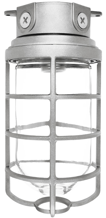 VX200DG VX Series HID Outdoor Vaporproof Light Fixture,) A-19 Incandescent Lamp, 120/208/240/277 V AC, Natural Housing