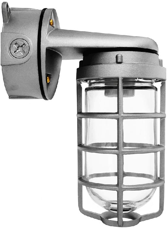 VXBR100DGW VX Series HID Outdoor Vaporproof Light Fixture,) A-19 Incandescent Lamp, 120/208/240/277 V AC, White Housing