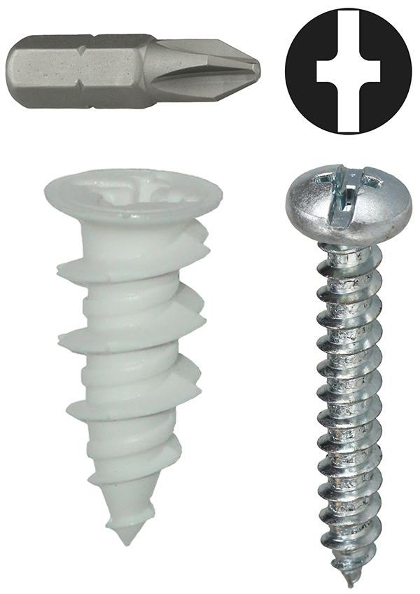 WDK6NT Wall Board Anchor Kit, 50 Pieces, Zinc