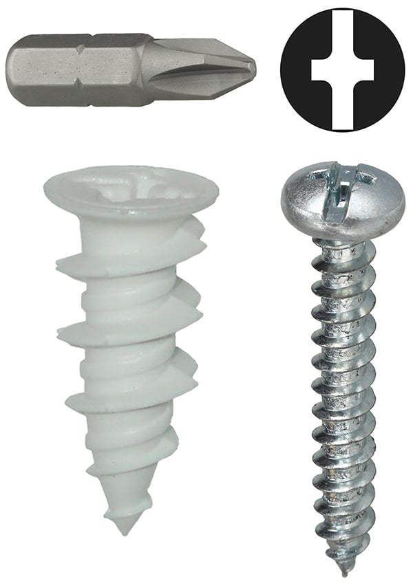 WDK8N 4730 Wall Driller Board Anchor Kit, #8 x 1-1/4 in Size, 50 Pieces, Nylon