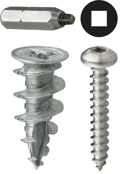 WDK8SQT Wall Board Anchor Kit, 50 Pieces, Zinc
