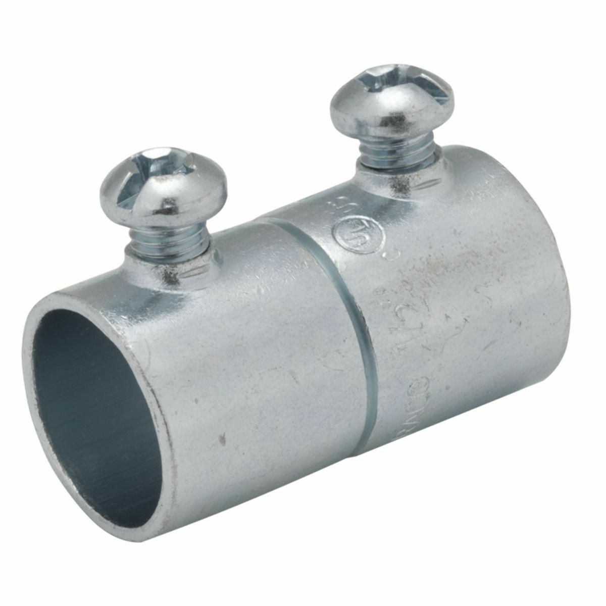 2023 Setscrew Conduit Coupling, 3/4 in, For Use With EMT Conduit, Steel, Electro-Plated Zinc