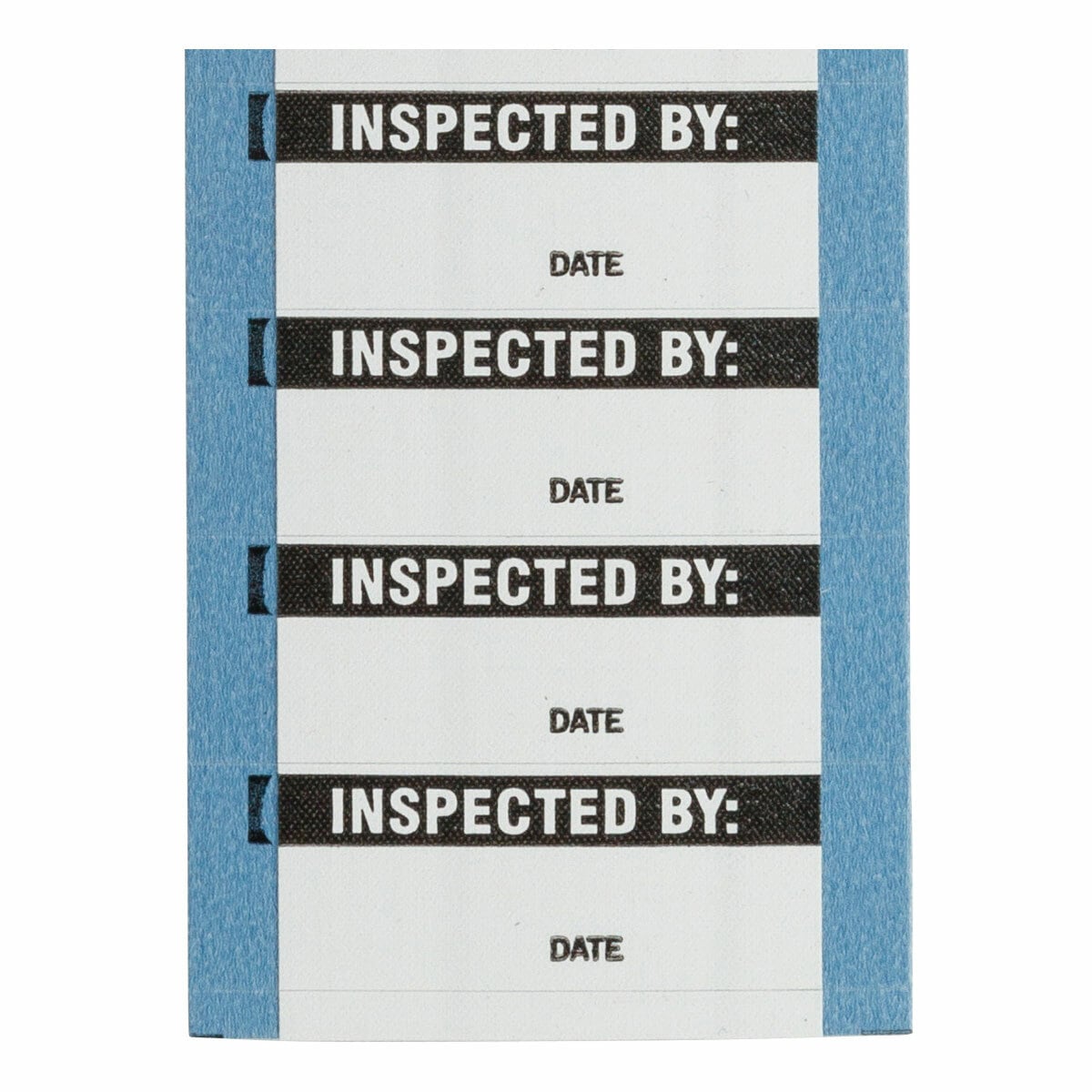 WO-52-VP Self-Adhesive Write-On Label, 1-1/2 in W, INSPECTED BY Legend, Black on White, B-500 Vinyl Coated Fabric, 14 per Card Labels