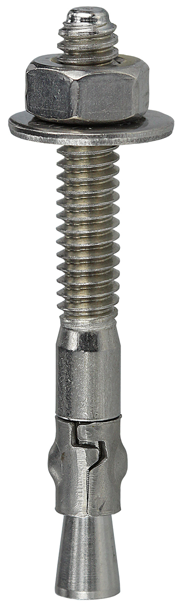 WS38234 Fully Threaded Wedge Anchor, 3/8 in Dia, 2-3/4 in OAL, 1-5/8 in L Thread, Stainless Steel