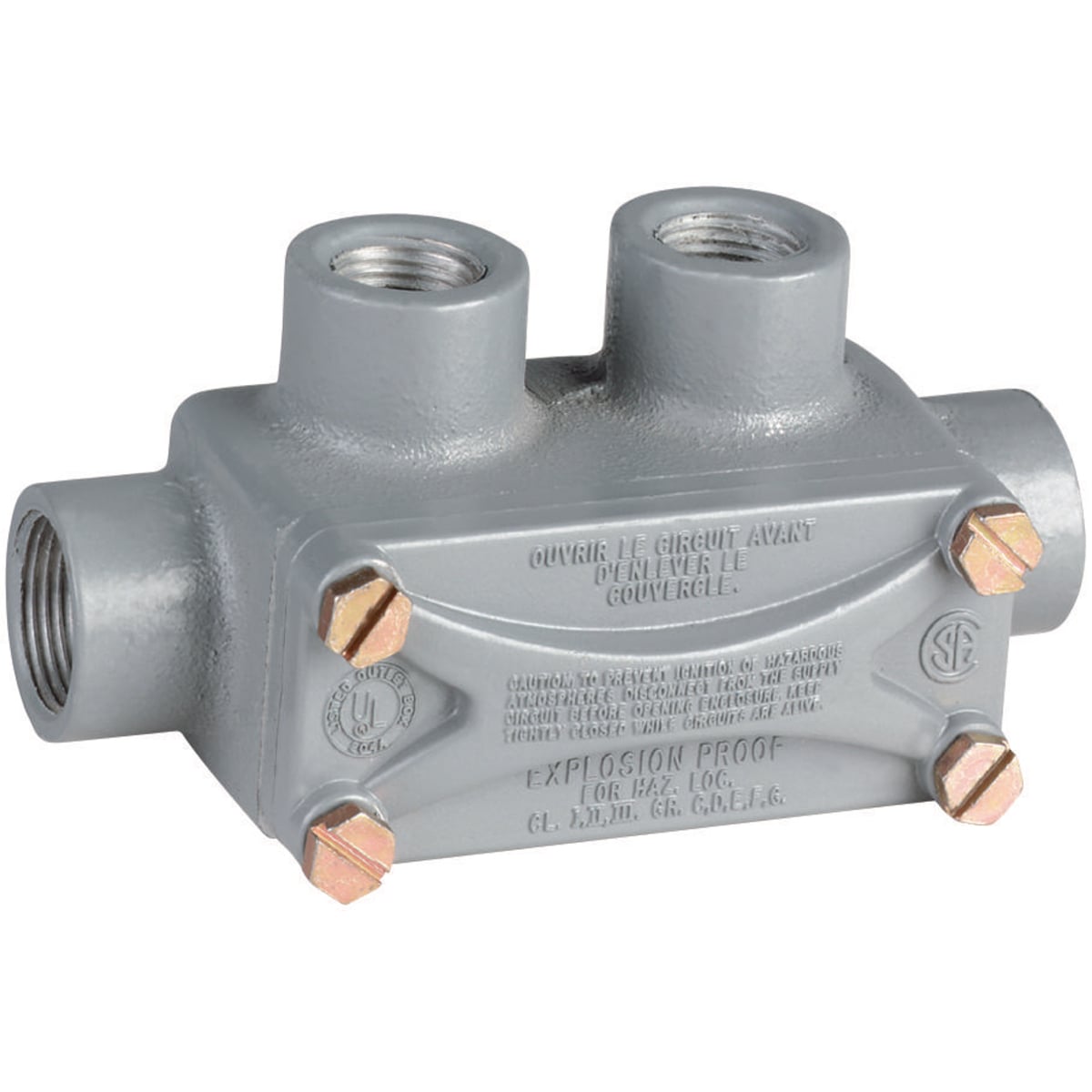 XLRT-21 Conduit Body, Type LRT Body, 3/4 in, 1/2 in Hub, 7 cu-in, Copper Free Aluminum