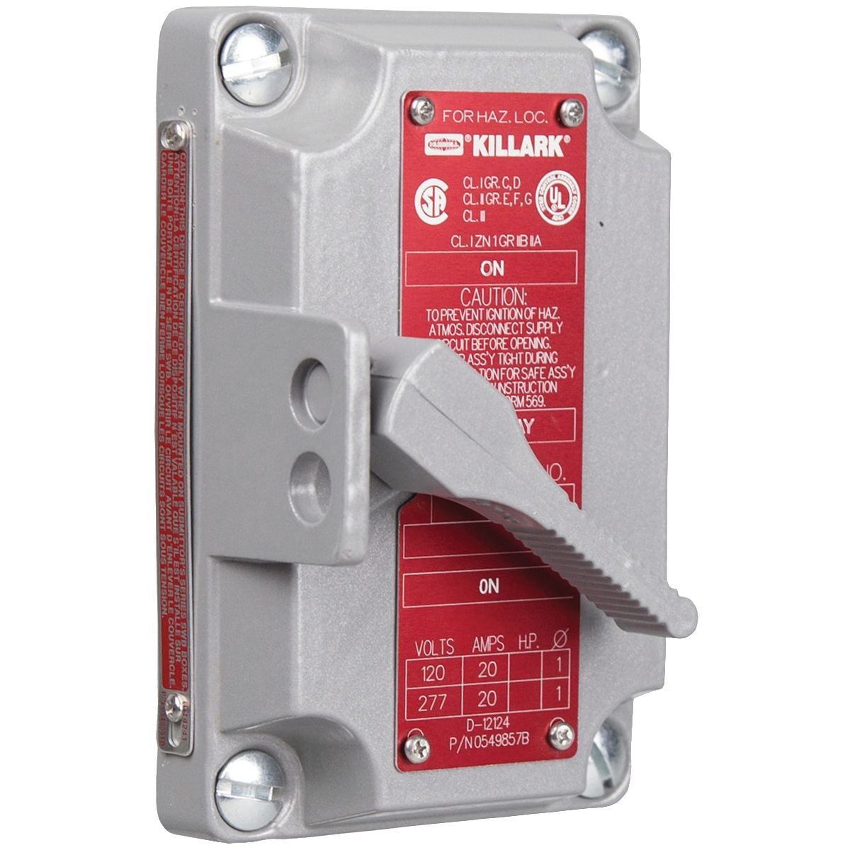 XS-1C XS Series Tumbler Switch Cover With Device, 120/277 V AC, 20 A, SPST Contact