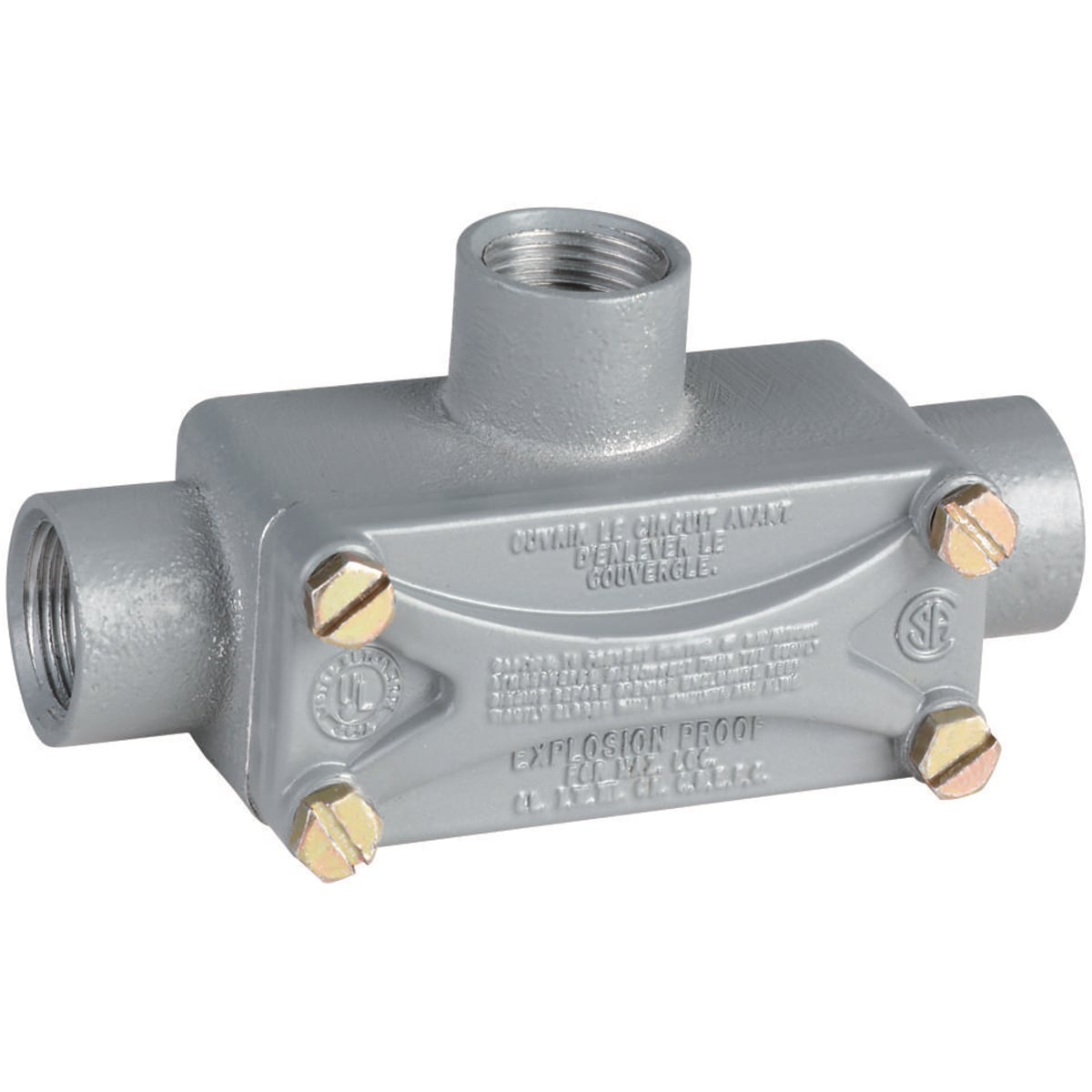 XT-2 XT Series Type T Conduit Body, 3/4 in Hub, 6.5 cu-in Capacity, Aluminum, Powder Coated