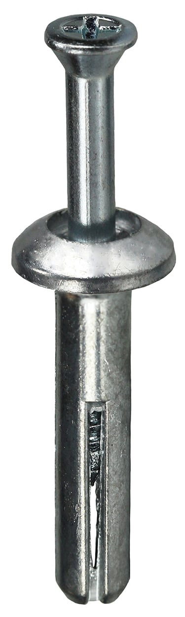 ZAS75 Anchor, 1/4 in Dia, 3/4 in OAL, Zamak Alloy Body Shell, Steel Pin, Phillips Head