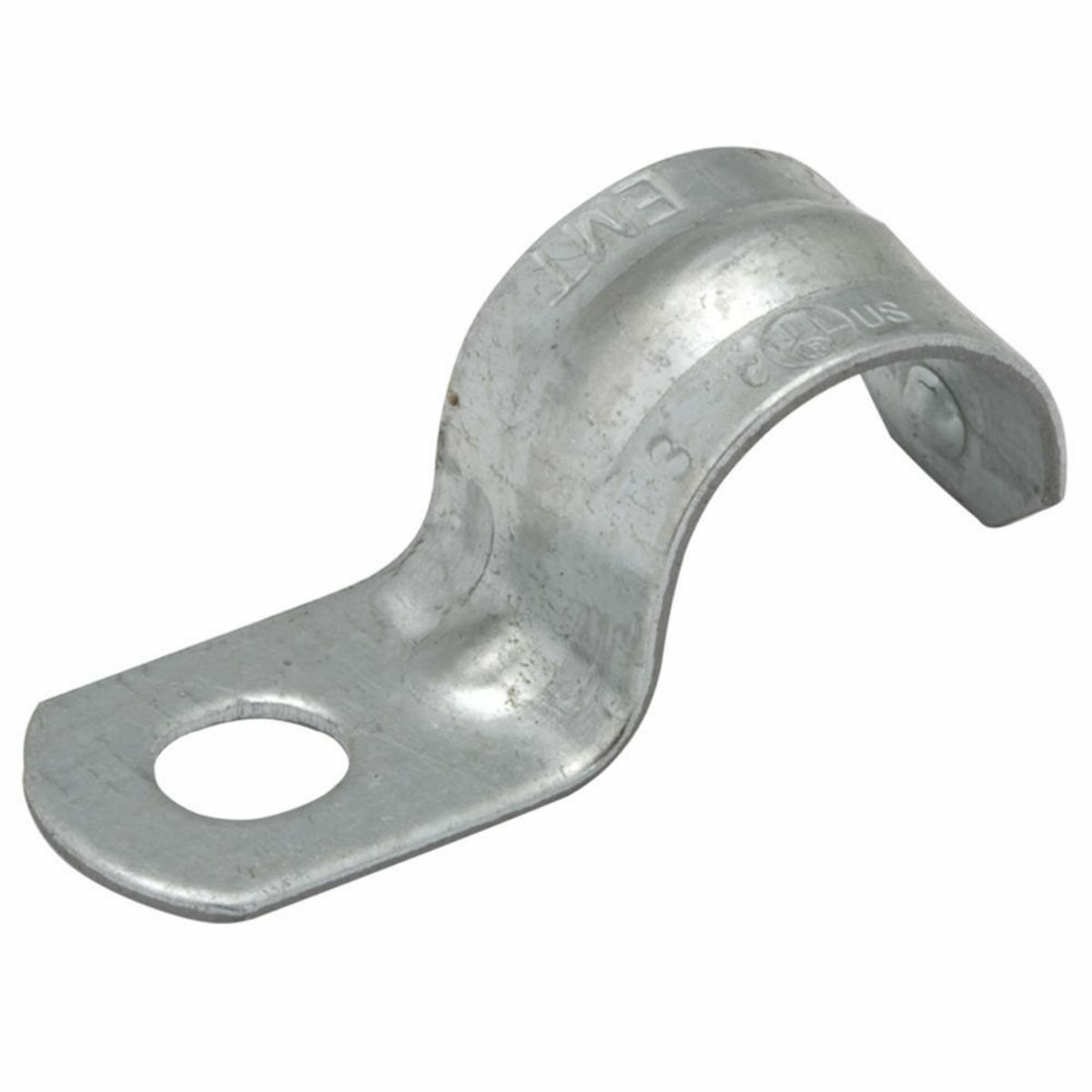 2086 1-Hole 1-Piece Push-On Conduit Strap, 1-1/2 in, For Use With EMT Conduit, Steel, Electro Zinc Plated