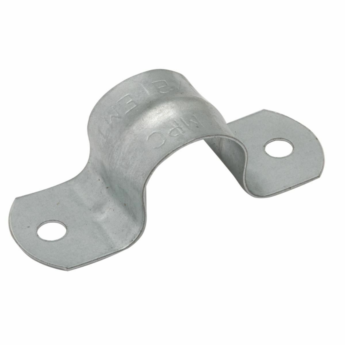 2093 2-Hole 1-Piece Push-On Conduit Strap, 3/4 in, For Use With EMT Conduit, Steel, Electro Zinc Plated