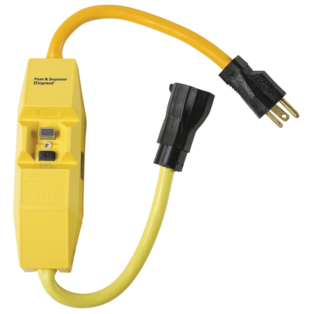 2094-PC2M 2-Pole In-Line Manual Reset Portable GFCI Cord Set, 125 VAC, 5-1/4 in L